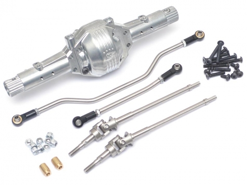 Boom Racing Axial SCX10 XRMod Front PHAT™ Axle w/ SST Links & BADASS HD Steel Universals Silver