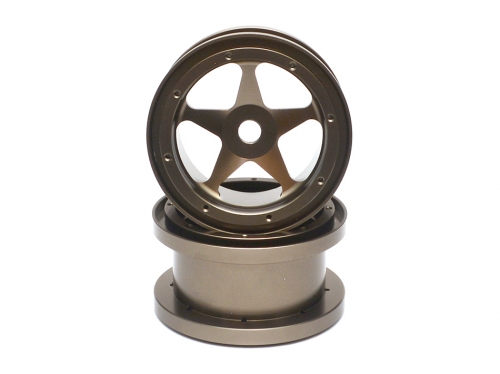 Boom Racing Axial Wraith Aluminum 5-spoke Giga Beadlock 2.2 Wheel (2) Gun Metal