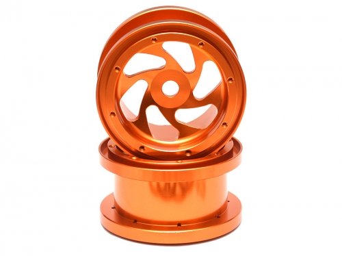 Boom Racing Axial Wraith Aluminum 6-Cyclone Giga Beadlock 2.2 Wheel (2) Orange