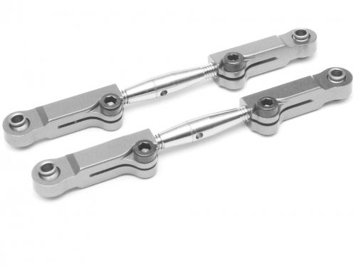 Boom Racing Traxxas Slash 4X4 Aluminum Adjustable Turnbuckle Links - 1 Pair Silver