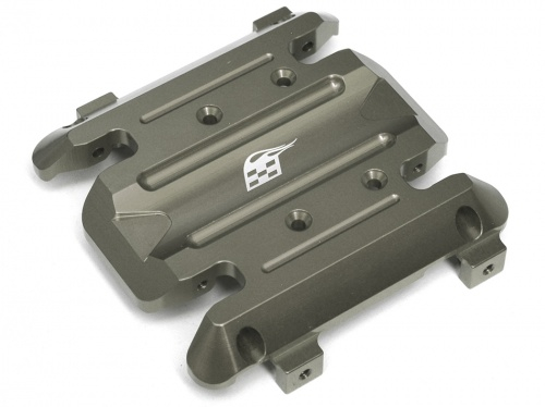 Boom Racing Gmade Sawback Aluminum Skid Plate with Bearings - 1Set Gun Metal