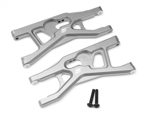 Boom Racing Axial Yeti Aluminum Lower Front Control Arms Set - 1 Pair Silver