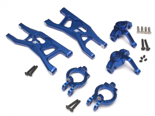 Boom Racing Axial Yeti Axial Yeti Performance Combo Package A With Tool Box (Steering Knuckle,Front Steering Knuckle Caster Blocks,Front Control Arms Set) Blue
