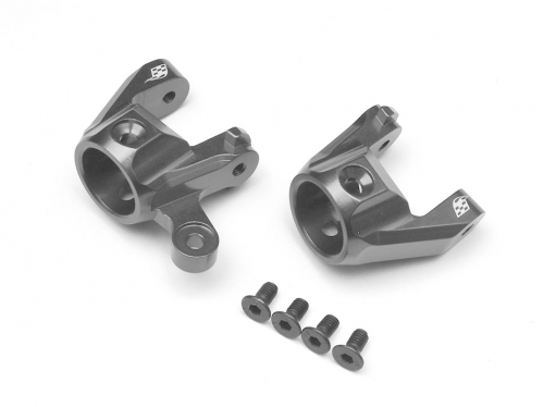 Boom Racing Vaterra K5 Blazer Ascender Aluminum Front C-hub Carrier - 1 Pair Gun Metal
