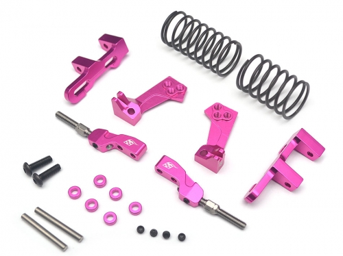 Boom Racing 3Racing Sakura D4 AWD Aluminum Front Upper Adjustable Arms Mono Shock System - 1 Set Pink