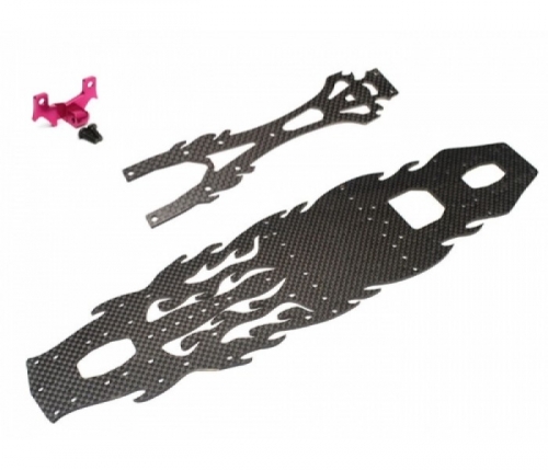 Boom Racing 3Racing Sakura D4 RWD Performance Combo Package A Upgrade Set For D4 Pink (Main Chassis Plate,Upper Deck Plate, and Belt Tension Mount)