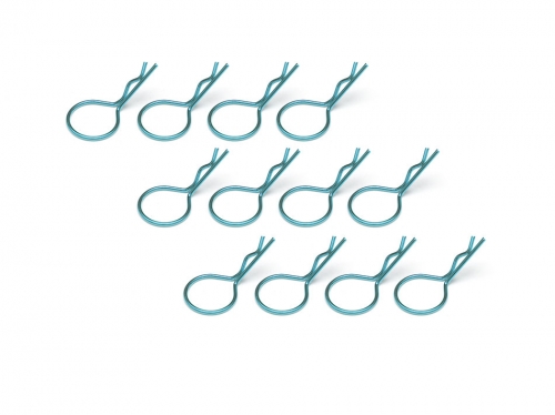 Boom Racing Miscellaneous All Large-ring Body Clips 12Pcs Blue
