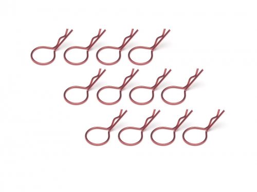 Boom Racing Miscellaneous All Large-ring Body Clips 12Pcs Red