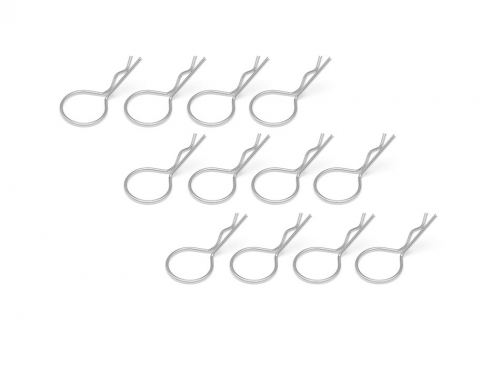 Boom Racing Miscellaneous All Large-ring Body Clips 12Pcs Silver
