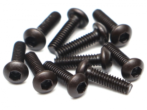 Boom Racing Miscellaneous All M2x7mm Round Head 12.9 Grade Nickel Plated Screws (10)