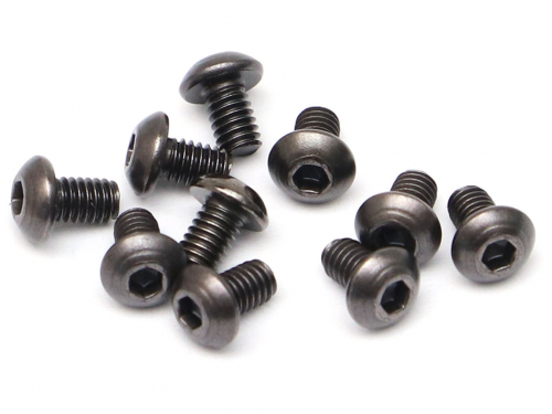 Boom Racing Miscellaneous All M2.5x4mm Round Head 12.9 Grade Nickel Plated Screws (10)