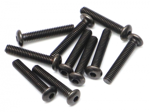 Boom Racing Miscellaneous All M2.5x14mm Round Head 12.9 Grade Nickel Plated Screws (10)
