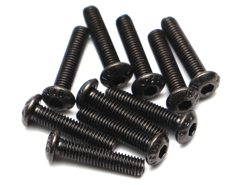 Boom Racing Miscellaneous All M3x14mm Round Head 12.9 Grade Nickel Plated Screws (10)