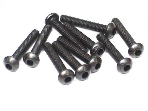 Boom Racing Miscellaneous All M3x18mm Round Head 12.9 Grade Nickel Plated Screws (10)
