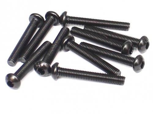 Boom Racing Miscellaneous All M3x20mm Round Head 12.9 Grade Nickel Plated Screws (10)