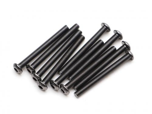 Boom Racing Miscellaneous All M3x28mm Round Head 12.9 Grade Nickel Plated Screws (10)