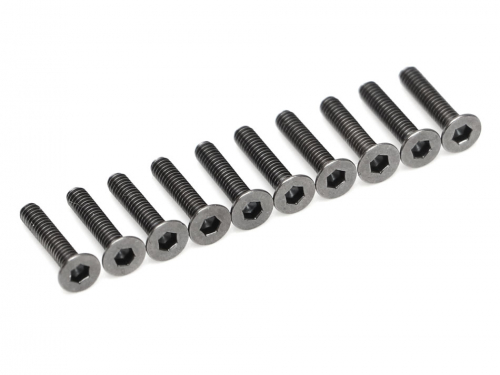 Boom Racing Miscellaneous All M2x10mm Counter Sunk Screw 12.9 Grade Nickel Plated Screws (10)