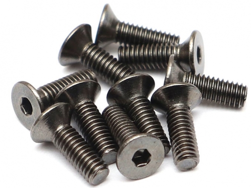 Boom Racing Miscellaneous All M2.5x8mm Counter Sunk Screw 12.9 Grade Nickel Plated Screws (10)