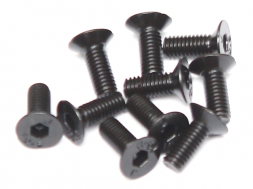 Boom Racing Miscellaneous All M3x8mm Counter Sunk Screw 12.9 Grade Nickel Plated Screws (10)