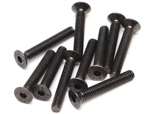 Boom Racing Miscellaneous All M3x20mm Counter Sunk Screw 12.9 Grade Nickel Plated Screws (10)