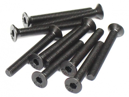Boom Racing Miscellaneous All M3x26mm Counter Sunk Screw 12.9 Grade Nickel Plated Screws (10)