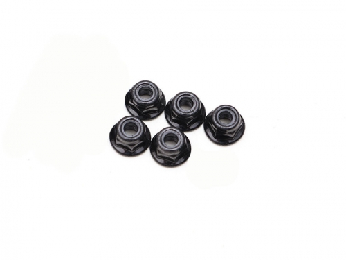 Boom Racing Miscellaneous All M4 Flanged Nylon Lock Nut Black (5)