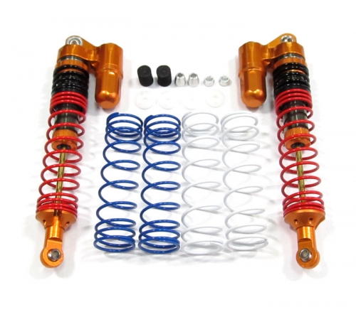 Boom Racing Miscellaneous All Boomerang™ Type PB Race Ready Aluminum Double Suspension Adjustable Piggyback Shocks 95MM Orange