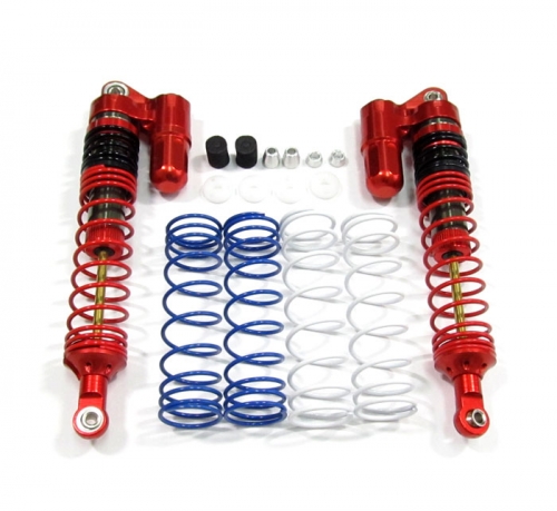 Boom Racing Miscellaneous All Boomerang™ Type PB Race Ready Aluminum Double Suspension Adjustable Piggyback Shocks 95MM Red