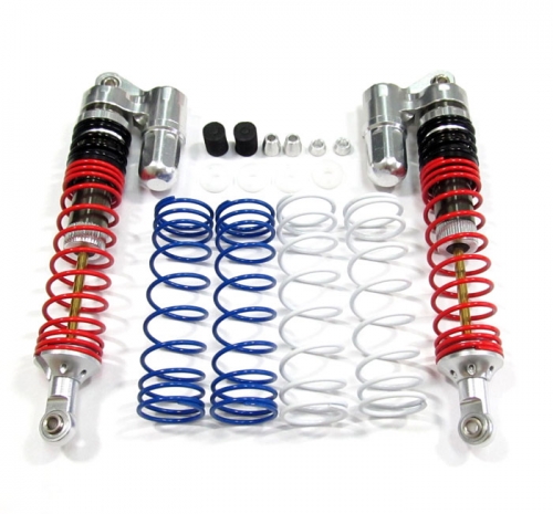 Boom Racing Miscellaneous All Boomerang™ Type PB Race Ready Aluminum Double Suspension Adjustable Piggyback Shocks 95MM Silver