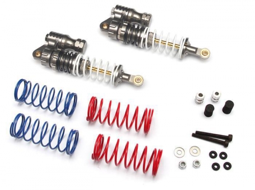 Boom Racing Miscellaneous All Boomerang™ Type PB Race Ready Aluminum Double Suspension Adjustable Piggyback Shocks 100MM Gun Metal