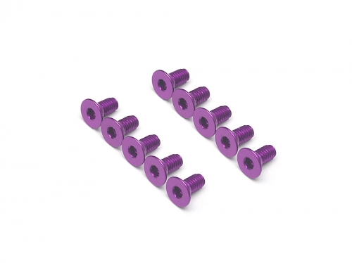 Boom Racing Miscellaneous All Aluminum 7075 M3x6 Hex Socket Flat HeadScrews Bolts (10) Purple