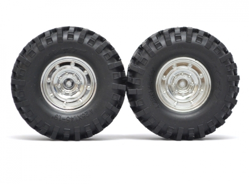 Boom Racing Miscellaneous All 1/10 KRT Crawler Chrome Wheel & Tire Set 108MM K1