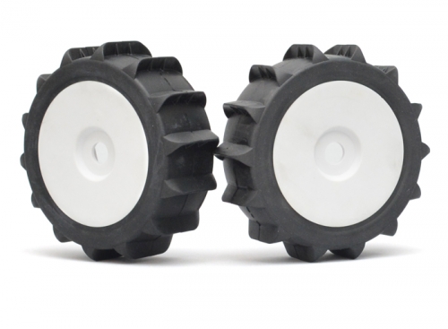 Boom Racing Miscellaneous All 1/8 Buggy Disk Spoke Wheel & Desert Tire Set (1 Pair) White