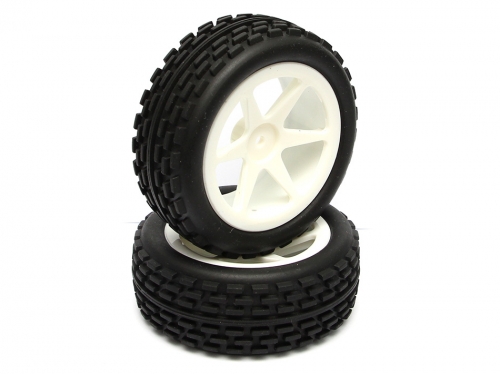 Boom Racing Miscellaneous All 1/10 Buggy Disk Pattern Tire Set - Front(1 Pair) White
