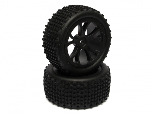 Boom Racing Miscellaneous All 1/10 Buggy 10-spoke Tire Set - Rear(1 Pair) Black