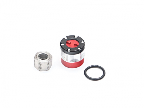 Boom Racing Miscellaneous All Universal Alum Wheel Center Cap - Locking Hub (1) Red (XT6 Series)