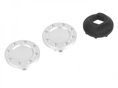 Boom Racing Miscellaneous All ProBuild™ XT5 COMBAT Style Wheel Cap Flat Silver (2)