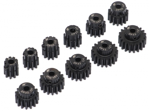 Boom Racing Miscellaneous All 32P Steel Pinion Gear Combo 9T-19T 3.175mm 11 PCS