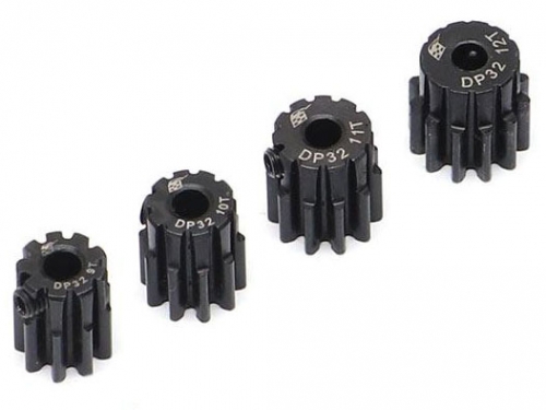 Boom Racing Miscellaneous All 32P Steel Pinion Gear Combo 9T-12T 3.175mm 4Pcs