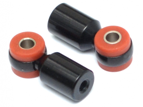 Boom Racing Miscellaneous All Heavy Duty Silibushing Stud Ball Rod Ends 16MM (2) Black M3 Threads