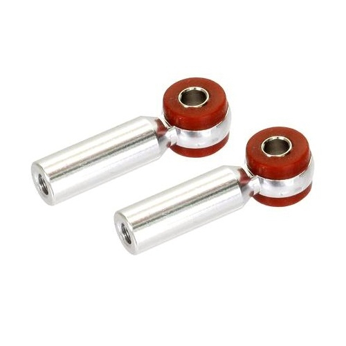 Boom Racing Miscellaneous All Heavy Duty Silibushing Stud Ball Rod Ends 22MM (2) Silver M3 Threads