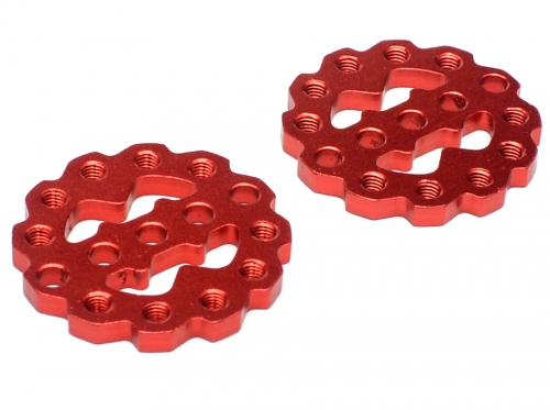 Boom Racing Miscellaneous All Rugged Gear Aluminum Universal Shock Ring Hoops 2Pcs Red
