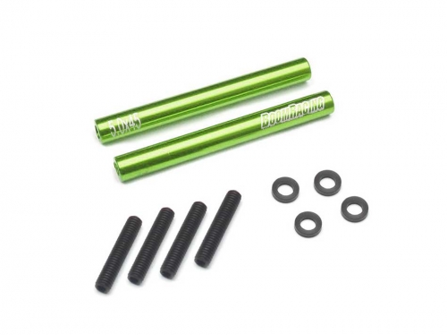 Boom Racing Miscellaneous All Threaded Aluminum Link Pipe Rod 5x45mm (2) w/ Set Screws & Delrin Spacers Green