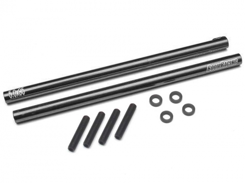 Boom Racing Miscellaneous All Threaded Aluminum Link Pipe Rod 5x95mm (2) w/ Set Screws & Delrin Spacers Black