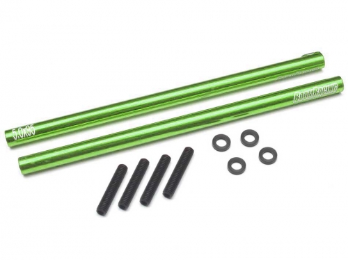 Boom Racing Miscellaneous All Threaded Aluminum Link Pipe Rod 5x95mm (2) w/ Set Screws & Delrin Spacers Green