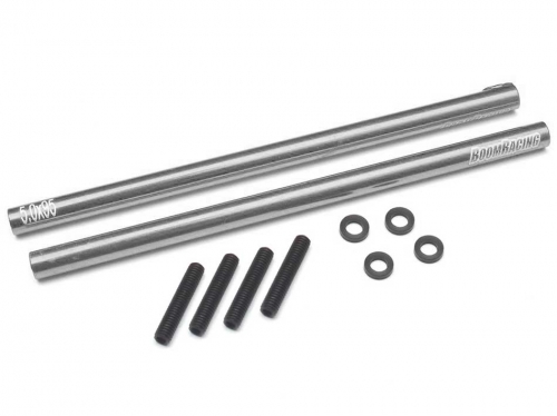 Boom Racing Miscellaneous All Threaded Aluminum Link Pipe Rod 5x95mm (2) w/ Set Screws & Delrin Spacers Gun Metal