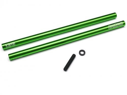 Boom Racing Miscellaneous All Threaded Aluminum Link Pipe Rod 5x100mm (2) w/ Set Screws & Delrin Spacers Green