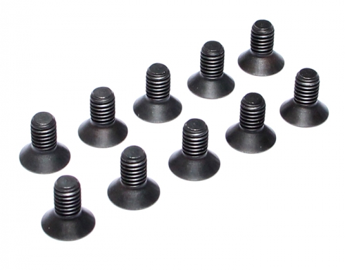 Boom Racing Miscellaneous All Flat Head M6X12MM 4.0MM Hex Socket Screws Bolts (10) Black
