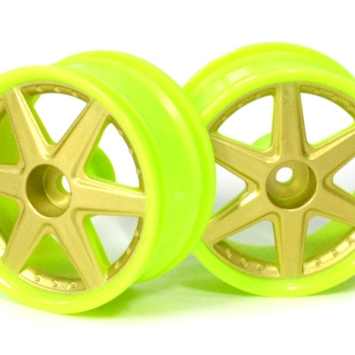 Boom Racing Miscellaneous All 6-spoke Green Outer Ring Wheel Set (2pcs) For 1/10 RC Car (9mm Offset)