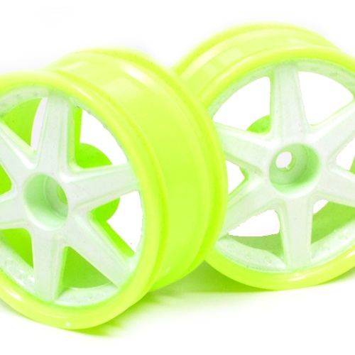 Boom Racing Miscellaneous All 6-spoke Green Outer Ring Wheel Set (2pcs) For 1/10 RC Car (9mm Offset)